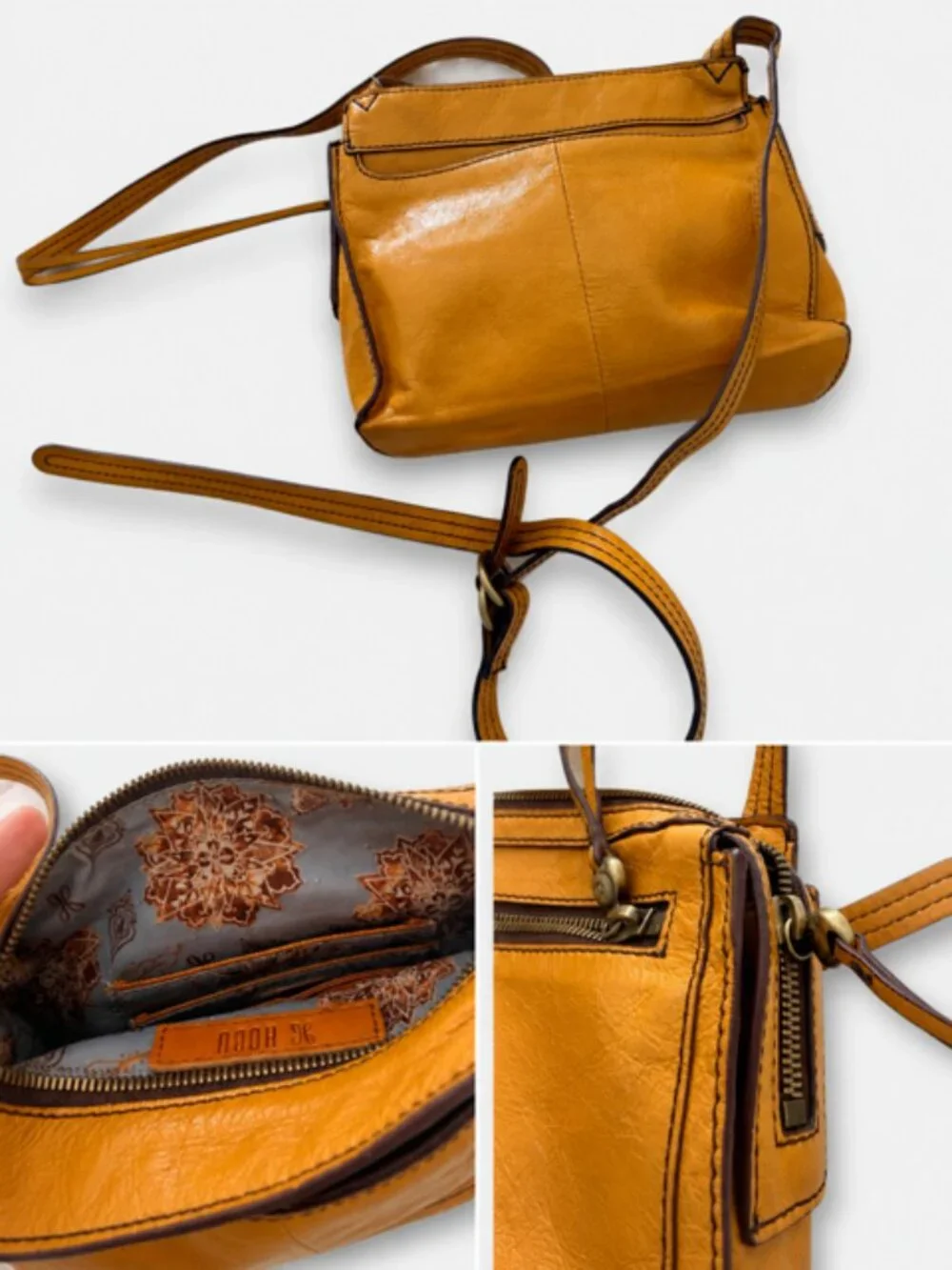 HOBO Mustard Yellow Leather Crossbody Bag | Soft Pebbled Leather | Excellent Con